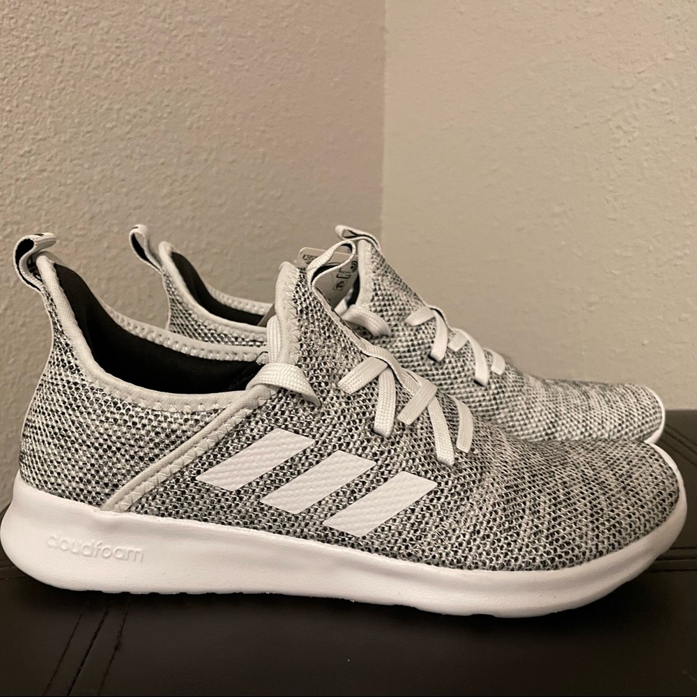 Adidas cloud foam pure black/white womens shoes, brand new with tags and box